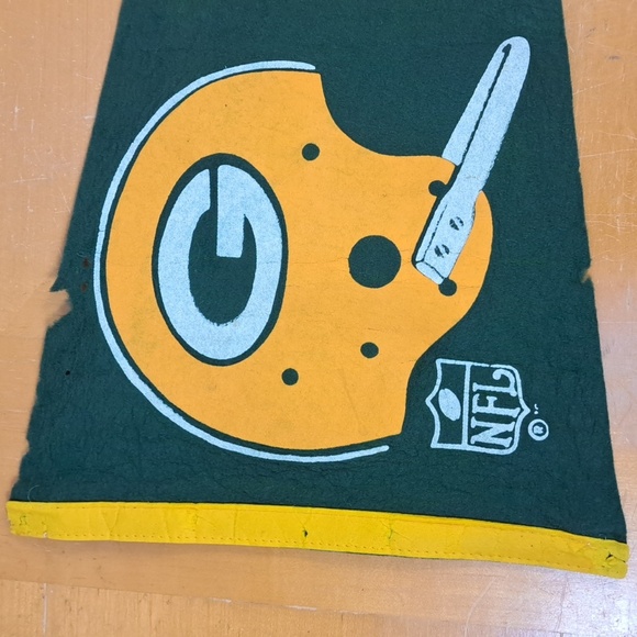 Vintage 50s & 1997 set of 2 Green Bay Packers NFL team wool & felt pennants - Picture 2 of 10